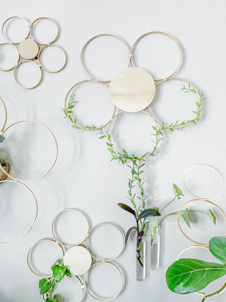 Handmade bamboo daisy trellis for indoor plants 3 sizes whimsical cottage core decorative plant accessories indoor vines climbing wood trellis circle decor minimal eclectic witchy graphic floral sustainable bamboo small business unique plant gifts for indoor gardening trailing plant ideas living statement wall dopamine decor daises minimal decor large affordable art