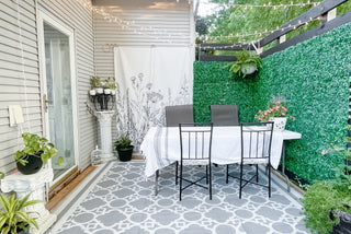 Grand millennial decor deck outdoor living makeover old house bungalow remodel diy on a budget whimsical cottage core outdoor dining traditional gardening style trellis Ehlers Danlos pink pastel decor