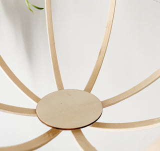 Minimal boho bamboo hanging plant trellis for indoor plants Circle minimalist decor plant lover spider plant pothos climbing vining plant display globe scandi design hanging installation Instagram backdrop custom plant wall natural decor neutral plant wall living wall vining trailing plants how to decorate with plants