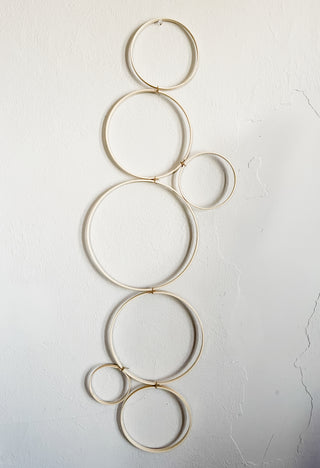 Daisy bamboo handmade minimal trellis stake for indoor plants whimsical cottage core flower decor trellis for indoor plants unique garden gifts scandi boho bohemian decor flower power unique gardening gifts potted houseplants sustainable environmentally friendly neutral decor woodland witchy forest natural wood small business what to do with trailing plants vines Circle decor