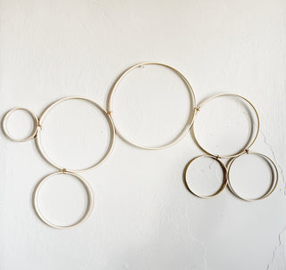 Circle decor living wall Daisy bamboo handmade minimal trellis stake for indoor plants whimsical cottage core flower decor trellis for indoor plants unique garden gifts scandi boho bohemian decor flower power unique gardening gifts potted houseplants sustainable environmentally friendly neutral decor woodland witchy forest natural wood small business what to do with trailing plants vines