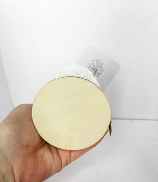 Minimal Upcycled Hanging Planter with Hook recycled plastic cotton cord and sticky hook for walls cat proof protect pets wall planter trailing plants minimal mcm mid-century decor planters wall planter unique small planter eco friendly sustainable  Handmade small business neutral boho scandi decor minimalist minimalism ready to gift for plant lovers indoor gardening