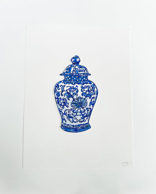 Set of 6 Chinoiserie Prints- With Hand-Painted Accents