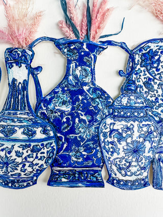 Foyer Fever Dreams Print with Dried Floral and Hand-Painted Accents- Grouping