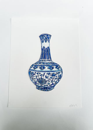 Set of 6 Chinoiserie Prints- With Hand-Painted Accents