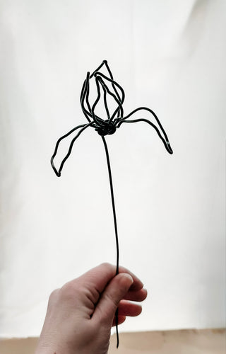 Iris irises flower stem wire metal floral flowers wedding faux plants leaves persevered wedding bouquet forver flowers unique gifts for moms and flower lovers birth month February gifts handmade small business curved leaf Mother’s Day custom bouquet mcm mid century whimsical modern minimalist dopamine decor made in America tabletop tablescape ideas houseplants leaves leaf decorations dried floral aluminum steel cute pretty flowers custom colors one-of-a-kind affordable fake flowers artificial