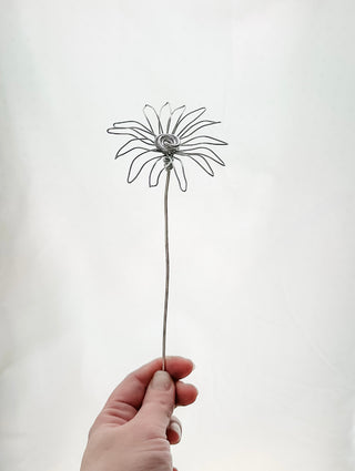 aster Daisy asters flower stem wire metal floral flowers wedding faux plants leaves persevered wedding bouquet forever flowers unique gifts for moms and flower lovers birth month gifts handmade small business curved leaf custom fake wedding  September Virgo zodiac gifts minimalist dopamine decor made in America tabletop tablescape ideas houseplants leaves leaf decorations dried floral aluminum steel cute pretty flowers custom colors one-of-a-kind affordable fake flowers artificial