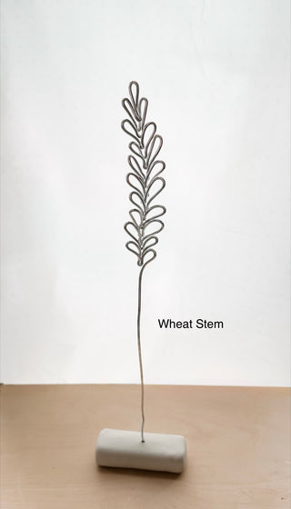 wheat stem flower grass stalk wire metal floral flowers wedding floral preservation persevered wedding bouquet forver flowers unique gifts for moms and flower lovers birth month gifts handmade small business curved leaf Mother’s Day custom bouquet greenery ivy eucalyptus mcm mid century whimsical modern minimalist dopamine decor made in America tabletop tablescape ideas houseplants leaves leaf decorations dried floral aluminum steel cute pretty flowers custom colors one-of-a-kind affordable