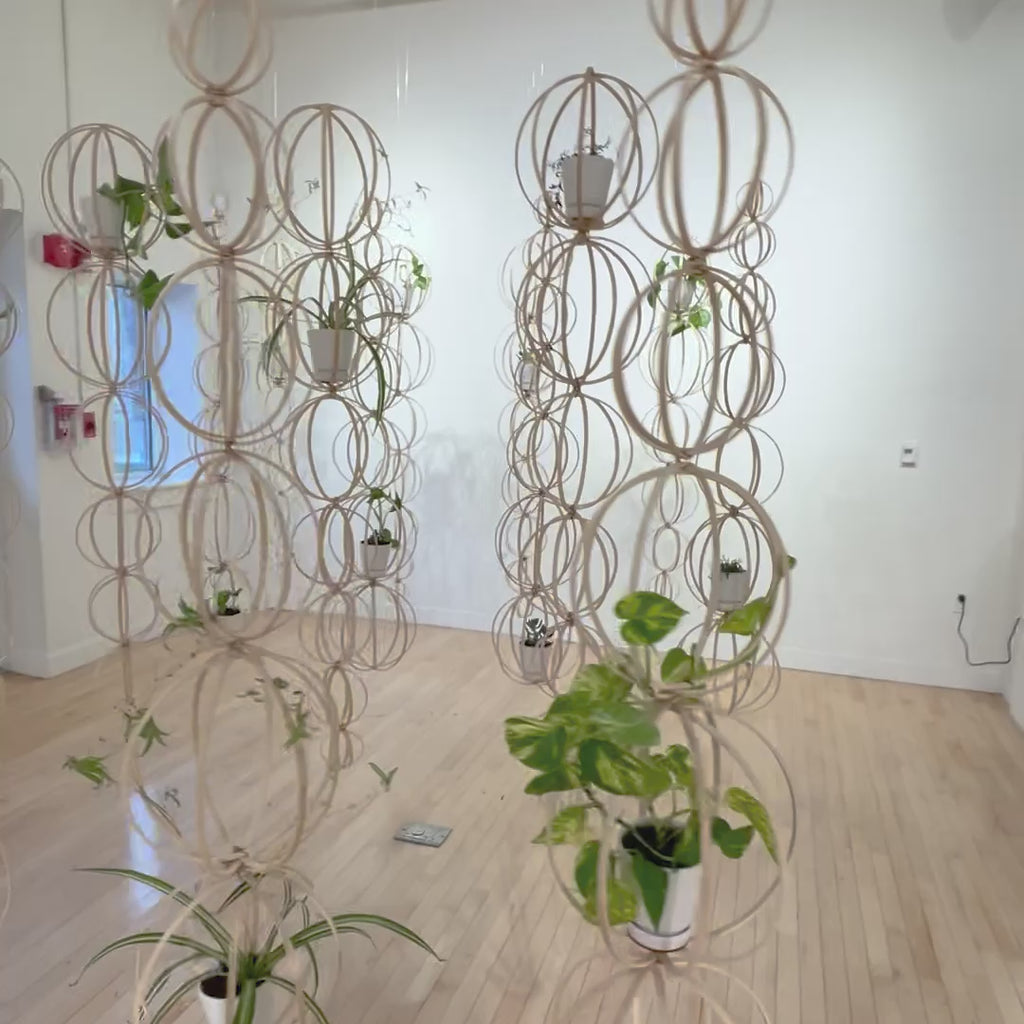 Minimal boho Daisy Cinderella fairy indoor plants whimsical cottage core flower decor trellis for indoor plants unique garden gifts scandi boho bohemian decor flower power unique gardening gifts potted houseplants sustainable environmentally friendly neutral decor woodland witchy forest natural wood small business what to do with trailing plants vines planter trellis combination wall hanging Bibbidi-Bobbidi-Boo Floating Plant Shelf and Trellis 3D circle hanging shelf crystals disney godmother magical