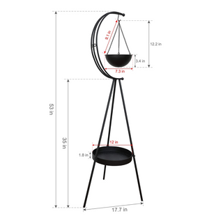 Half Moon Metal Double Layer Plant Stand