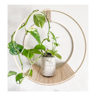 Handmade Circle Trellis Shelf with Planter