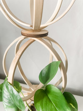 Curved Leaf Tiered Globe Tabletop Planter and Trellis