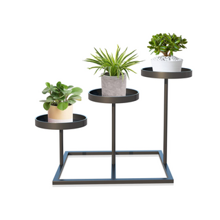 Minimal Black Metal Three Tier Tabletop Plant Stand
