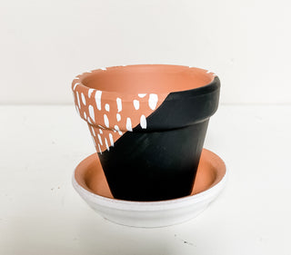 Small Hand-painted Terra Cotta Planters
